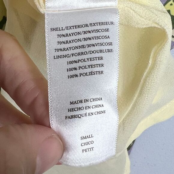 Rails Dress Roma Gardenia Floral Mini Yellow Puff Sleeve V-Neck Size Small - Picture 10 of 16